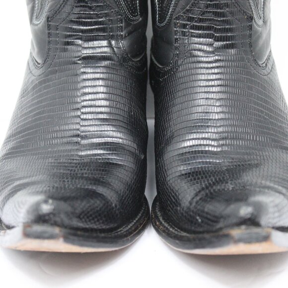 African Boots Co Only Leather Black Lizard Cowboy Western Boots Size 9 USA - Picture 2 of 8